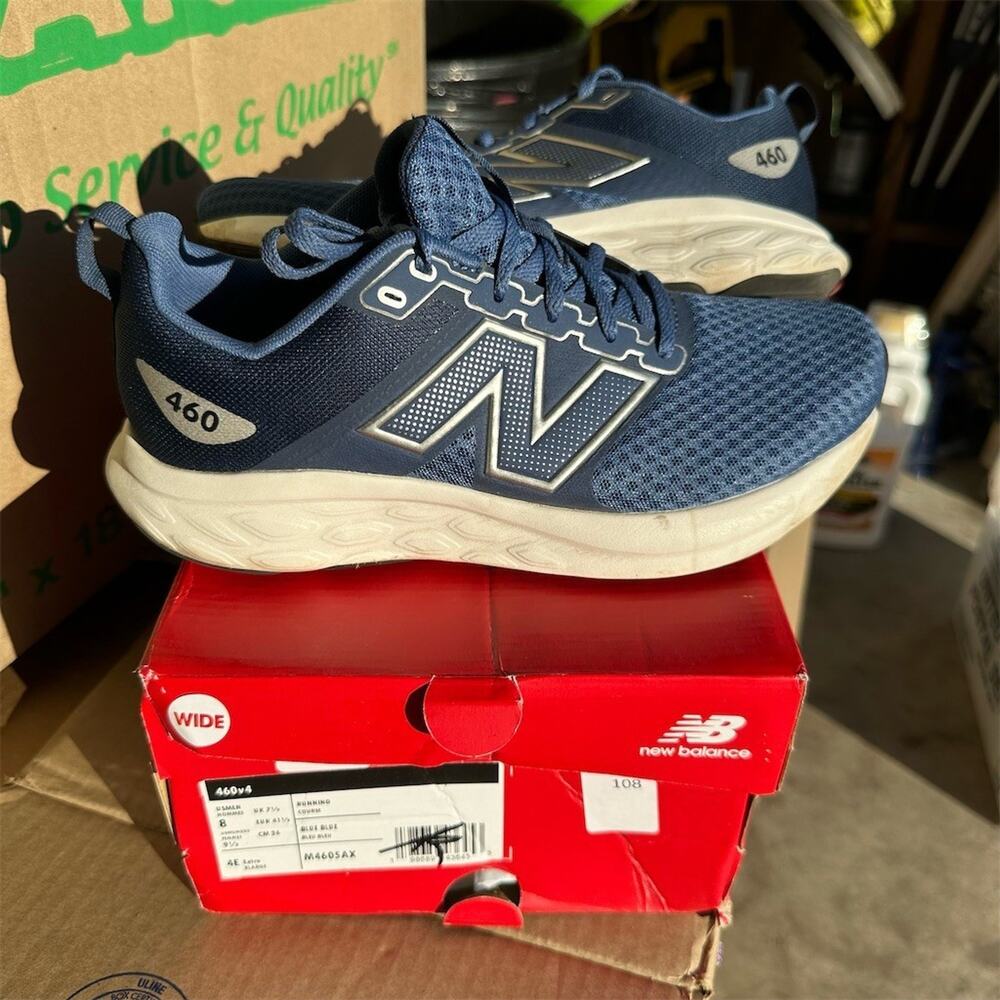 New Balance 460v4 Blue Sneakers M460SAX | Mens 8 Womens 9.5 2E Wide | EUC